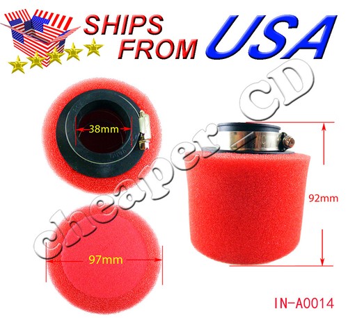 Red foam 38mm air filter - foam, for